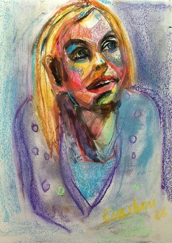 Deeply human portrait of a girl van Karibou, Tekening te koop op Singulart