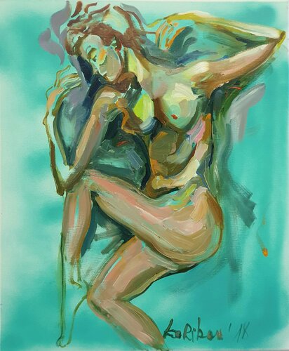 A woman nue nude von Karibou, Malerei kaufen auf Singulart