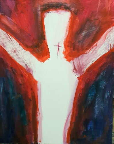 Smile. Figurative Kunst. Ein Männchen semi abstract by karibou von Karibou, Malerei kaufen auf Singulart
