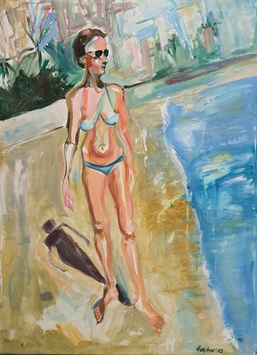 Desire for warmth désir de chaleur. Urlaub am Meer. Summertime by karibou von Karibou, Malerei kaufen auf Singulart