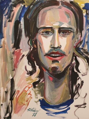 A male portrait abstrait. di Karibou, Pittura in vendita su Singulart