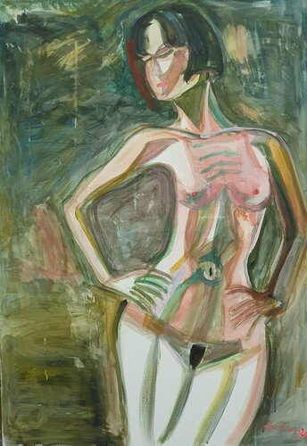 schöne Kabarett semi abstract alla prima Kunst by karibou de Karibou, Pintura a la venta en Singulart