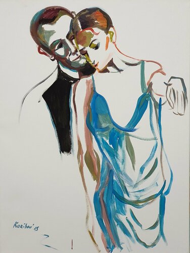 Ma cherie. A dancing couple von Karibou, Malerei kaufen auf Singulart