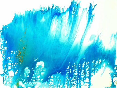 Flow blue art by Karibou, 기타 매체 for Sale on Singulart