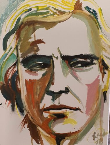 Kino. Film portrait of Marlon Brando celebrity Pariser Tango  celebrities by karibou von Karibou, Malerei kaufen auf Singulart