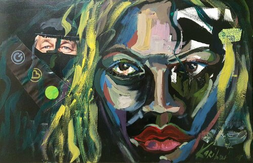A girl Portrait Black lives matter n the art di Karibou, Pittura in vendita su Singulart
