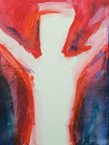 Freude. Hope and resilience. In the manner of Marc Chagall par Karibou, Peinture en vente sur Singulart