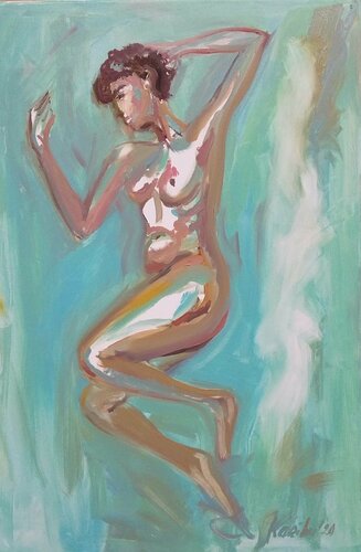 Attitüde. A woman volante di Karibou, Pittura in vendita su Singulart