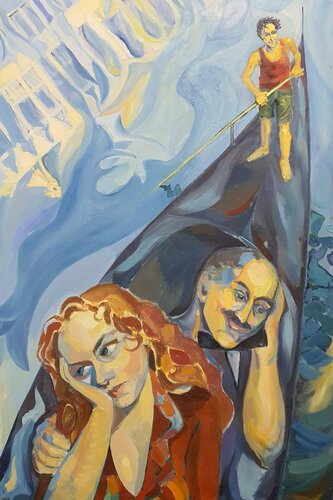 "Gondoliero"  in Venice  . de Karibou, Pintura a la venta en Singulart