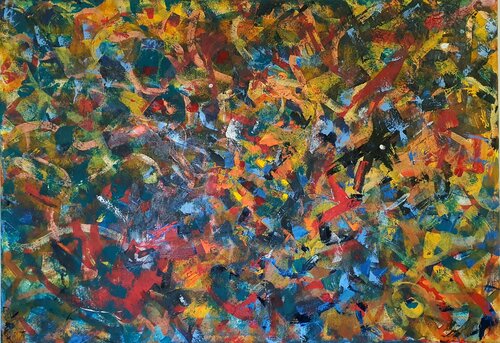 Indian summer.  Abstract  - XXL LARGE, ABSTRACT ART – EXPRESSIONS OF RELAXING AND LIGHT. READY TO HANG! Abstract artwork by karibou von Karibou, Malerei kaufen auf Singulart