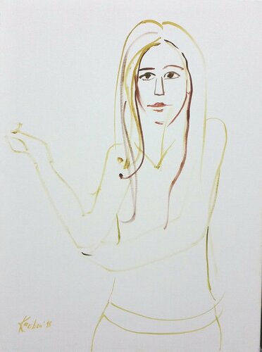 A girl Portrait. Hoffnung für Neubeginn Kunst von karibou von Karibou, Malerei kaufen auf Singulart
