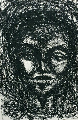 Portrait semi abstract monochrome von Karibou, Zeichnungen kaufen auf Singulart