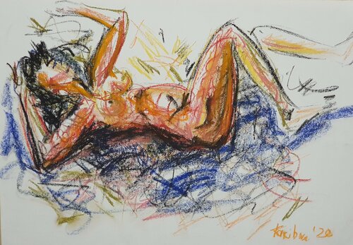 Naked nue aktmalerei semi abstract arr by karibou by Karibou, 소묘 for Sale on Singulart