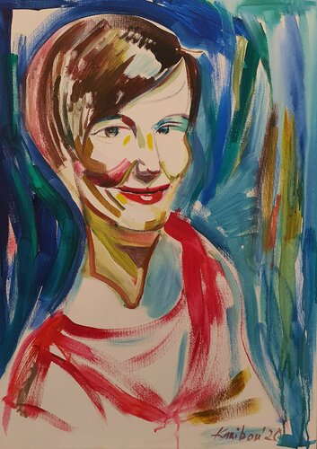 Portrait of a WOMAN self-portrait by karibou by Karibou, Painting for Sale on Singulart
