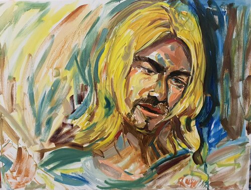 Hommage on Kurt Cobain punk rock Legende Star Idol people. Pop art by karibou XXL Karibou