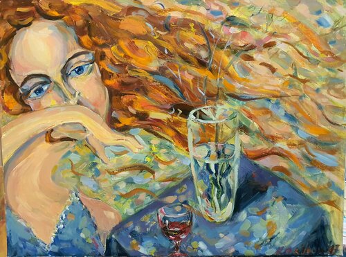 a little red wine, a little gentle May di Karibou, Pittura in vendita su Singulart