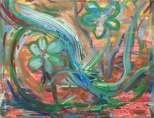 Blumen absrakte Kunst von karibou artist von Karibou, Malerei kaufen auf Singulart