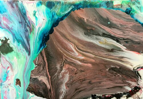 Earth and  glacier abstract di Karibou, Pittura in vendita su Singulart