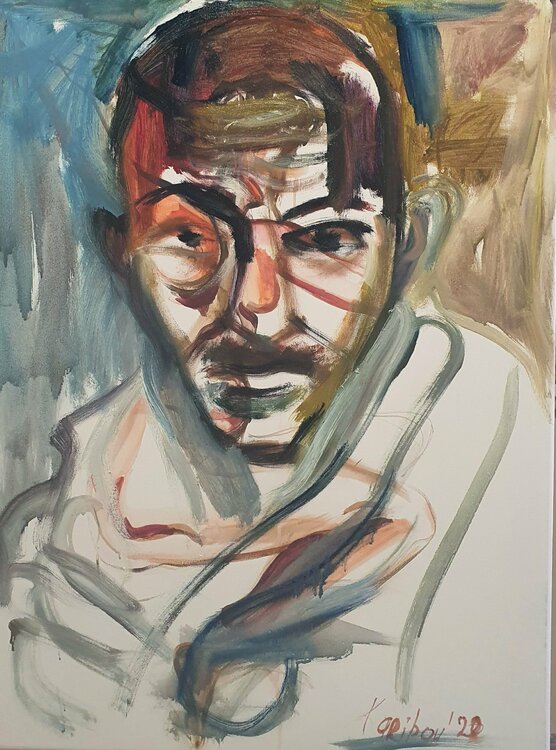 Mohandas Gandhi. Peace art Karibou