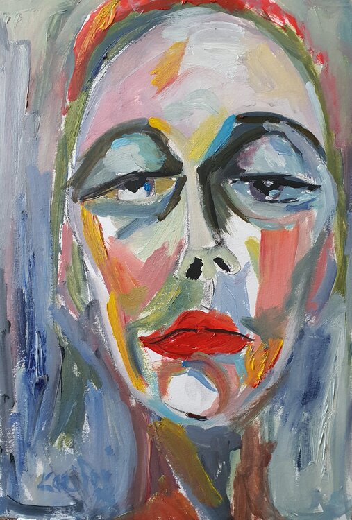 Portrait of a WOMAN with a bonnet. Karibou