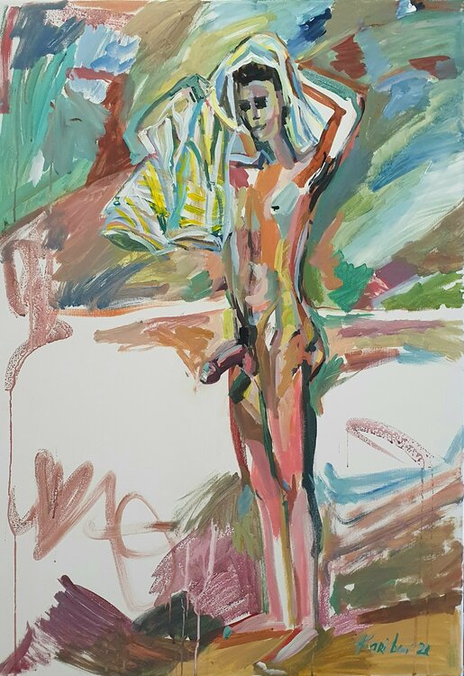 FEELING FRESH. Body positivity. Nude male Karibou