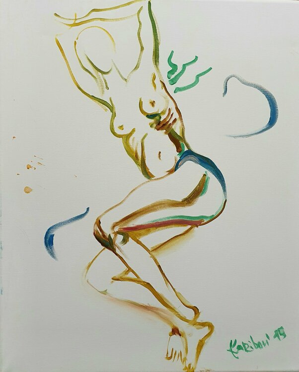 A woman figurative in Manier à la Matisse Karibou