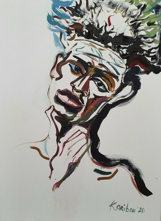An african guy Adonis Bosso  Portrait Black lives matter painting by Karibou Karibou