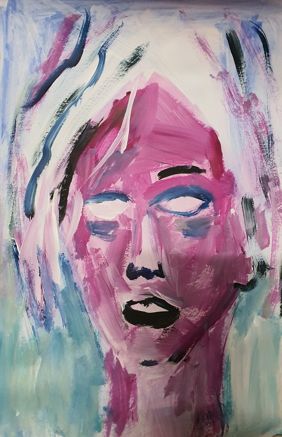 Portrait of a girl Karibou Dipinto originale in vendita
