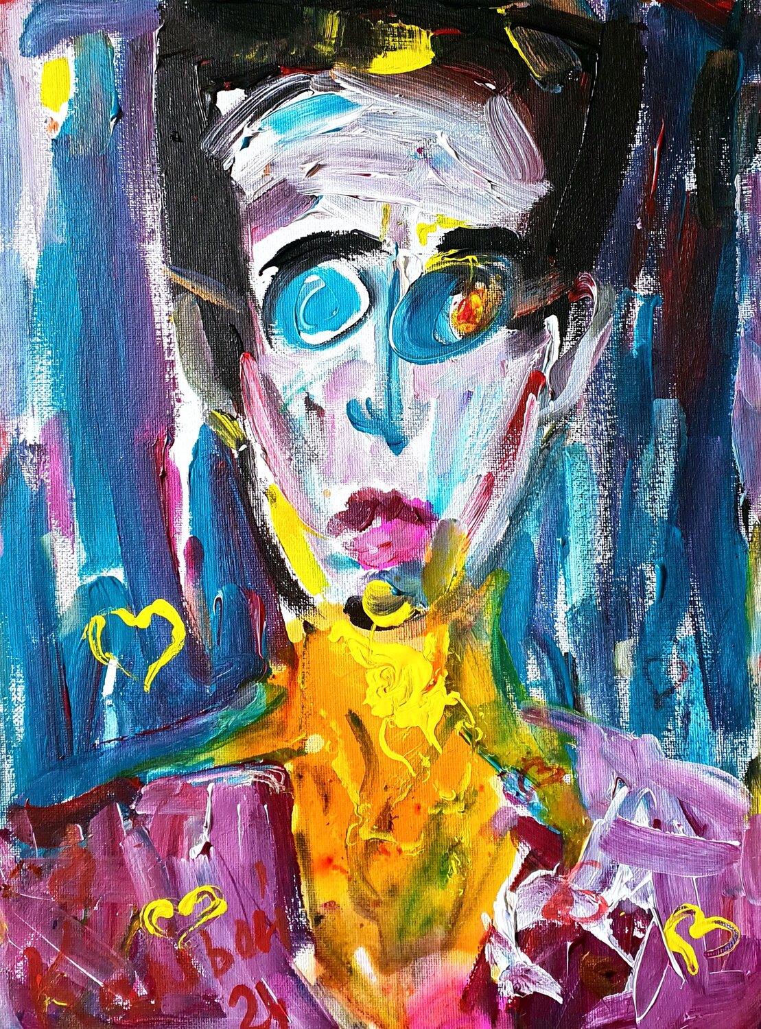 Portrait eines Menschen mit Brillen. Karibou