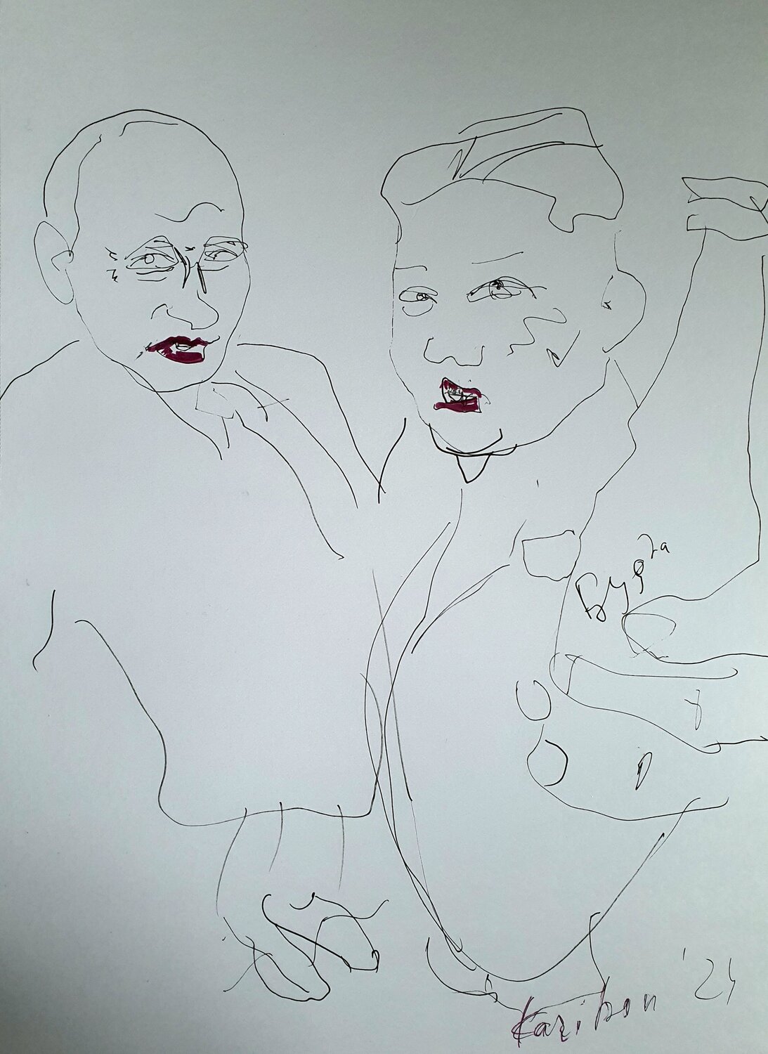 Putin und UND NORDKOREAS KIM JONG UN Karibou Opera su carta in vendita
