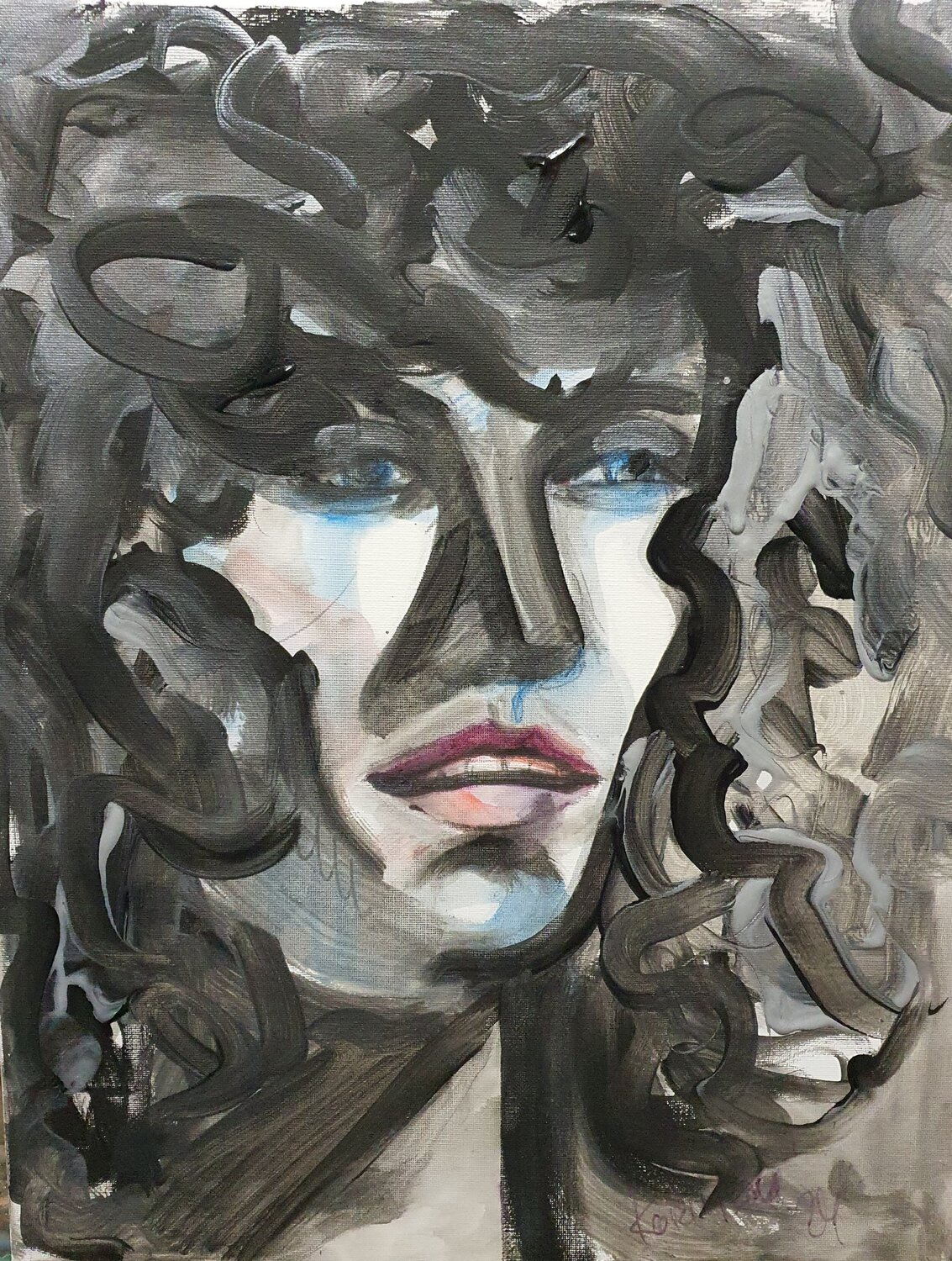 Black portrait. Androgynous Karibou
