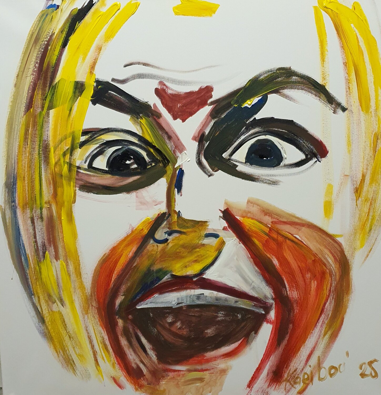 Der Schrei in Manier von Edward Munch by Karibou (2025) : Painting Acrylic  on Canvas - Singulart, image size:1448x1500