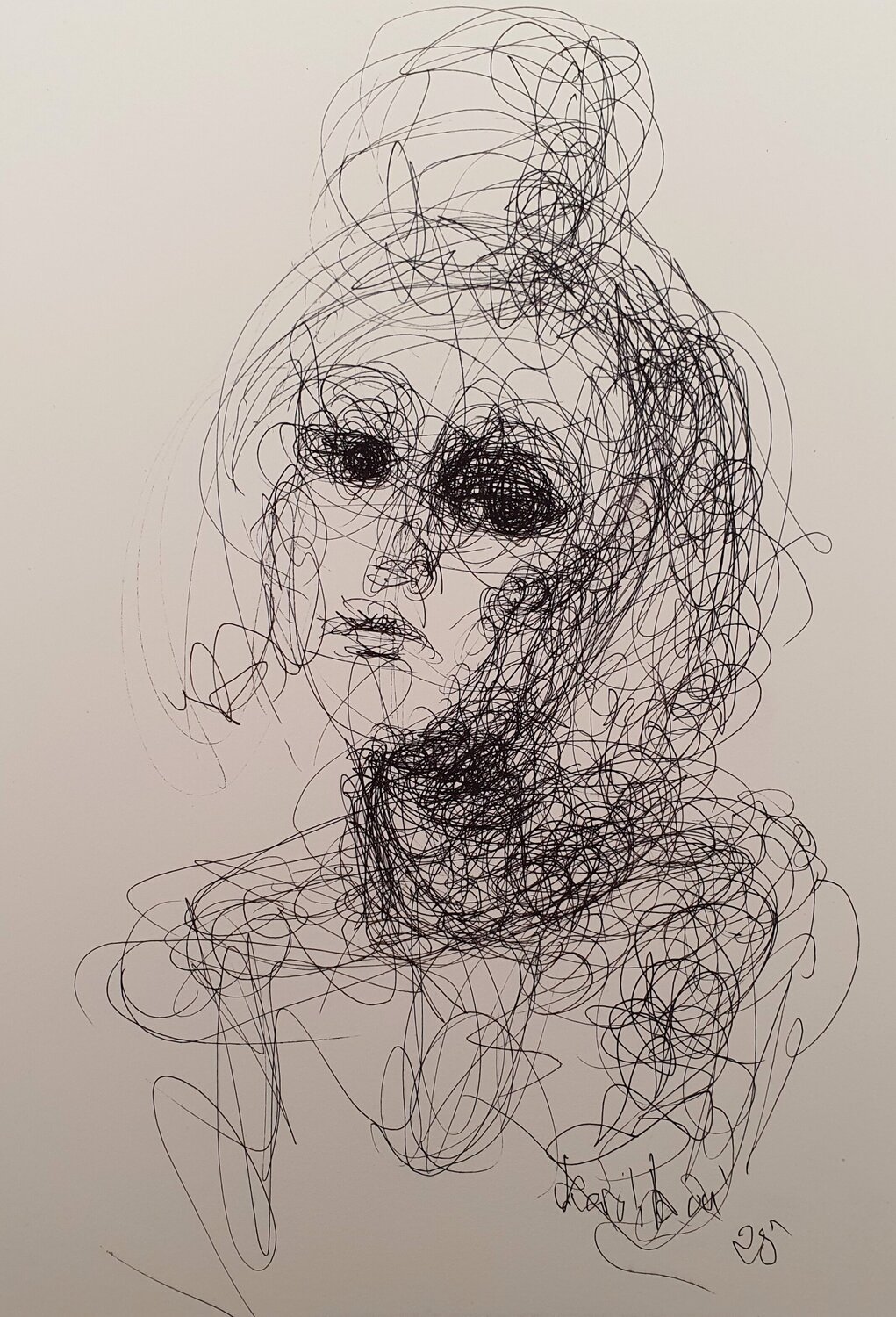 Portrait des Mädchens. Zeichnung Karibou