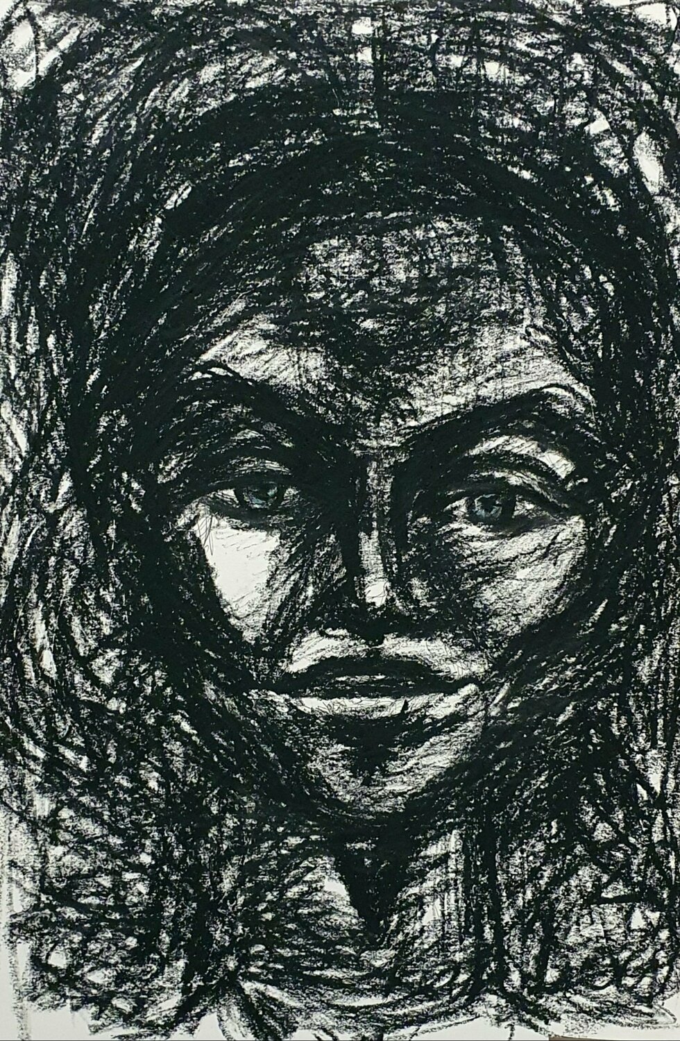 Portrait semi abstract monochrome Karibou