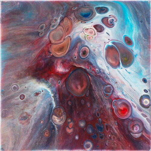 Maroon Cells by Annata Bartos, Painting for Sale on Singulart