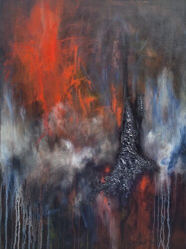 Born of Fluid and Flame: Inferno's Heart par Redin Winter, Peinture en vente sur Singulart