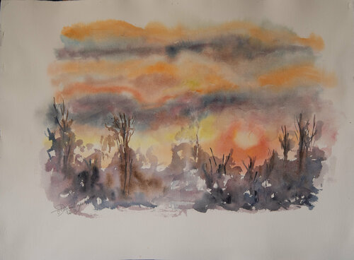 Crépuscule by Françoise Dugourd-Caput, Work on Paper for Sale on Singulart
