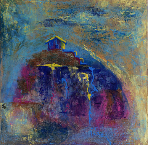 La cabane perchée van Françoise Dugourd-Caput, Schilderij te koop op Singulart
