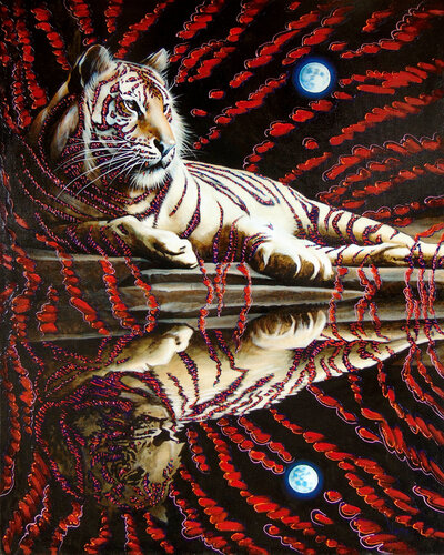 Reflections of a tiger by Vera & Sergey Goncharenko, Painting for Sale on Singulart