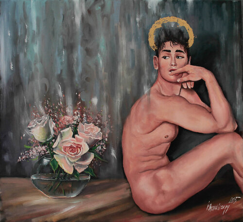 Young florist. Innocence. by Ihor Bychkivskyy, Painting for Sale on Singulart