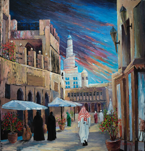 Souq Waqif in Doha von Ihor Bychkivskyy, Malerei kaufen auf Singulart