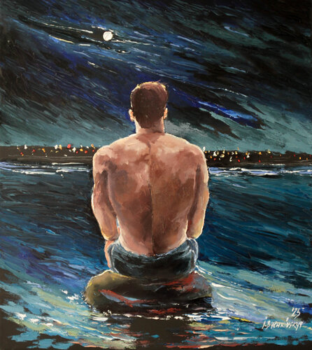 Silence under the moon di Ihor Bychkivskyy, Pittura in vendita su Singulart