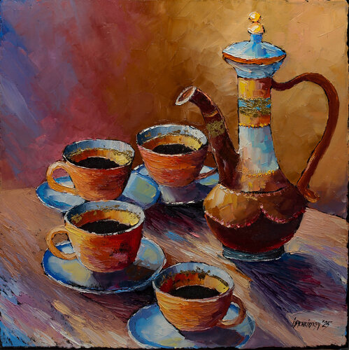 Arabic coffee van Ihor Bychkivskyy, Schilderij te koop op Singulart