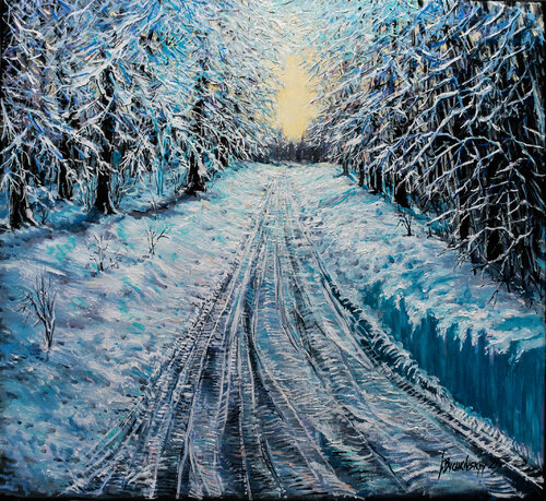 Frosty day before Christmas von Ihor Bychkivskyy, Malerei kaufen auf Singulart