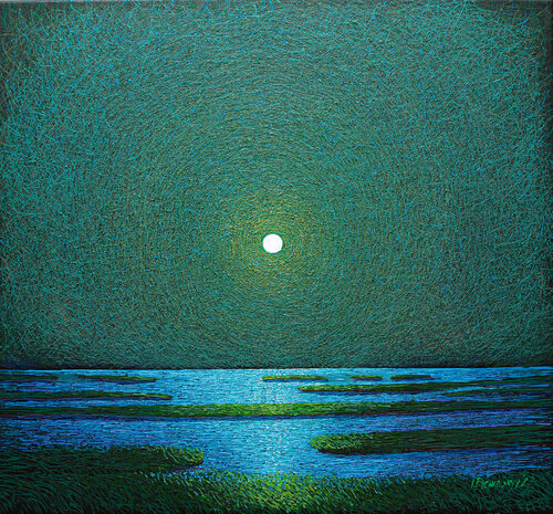 Green silence von Ihor Bychkivskyy, Malerei kaufen auf Singulart
