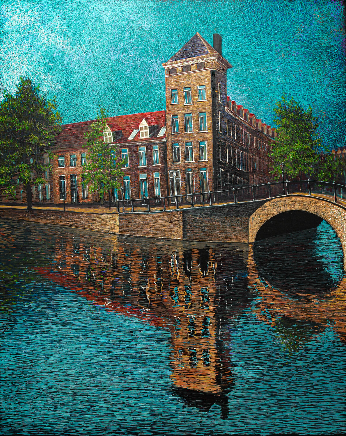 Silent lines of Amsterdam Ihor Bychkivskyy Originalgemälde zu verkaufen