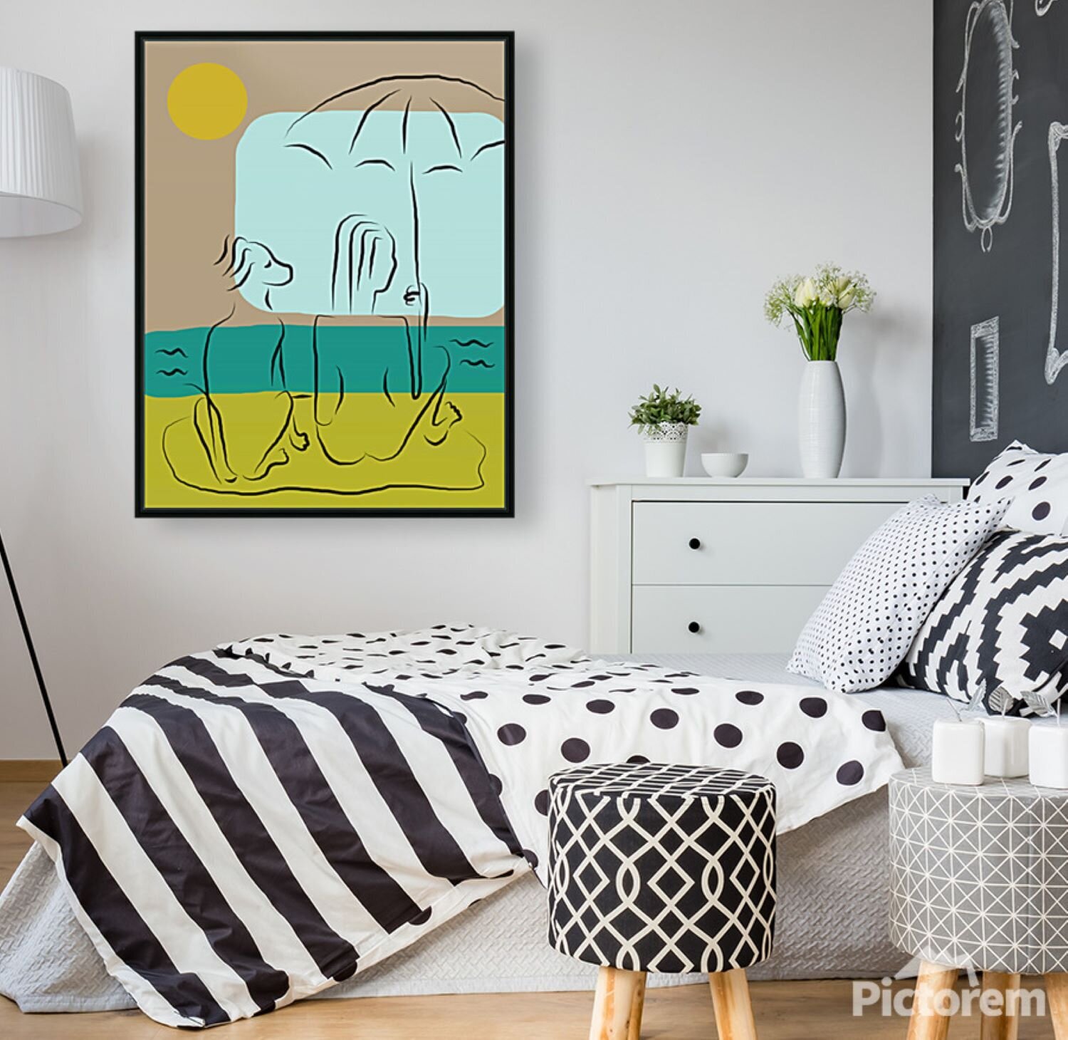 MY LITTLE NUDIST BEACH... by Irma Engelbrecht (2022) : Print Giclée print  on Canvas - SINGULART