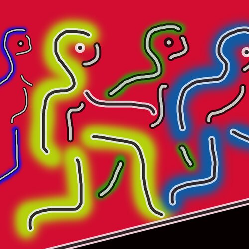 Gnomes are also jogging. von Irma Engelbrecht, Druck kaufen auf Singulart