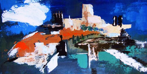 Somewhere in the Med van Irma Engelbrecht, Schilderij te koop op Singulart