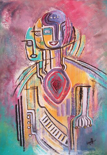 Gigabytes of Grin van Irma Engelbrecht, Schilderij te koop op Singulart